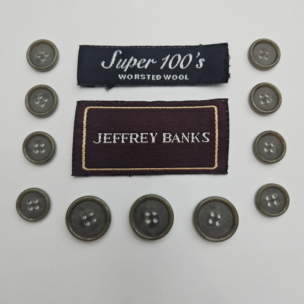 Jeffrey Banks Gray Swirl Suit Blazer Replacement Buttons Set of 11 Marbled Craft